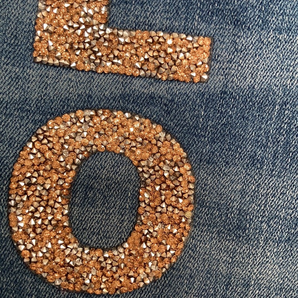 NY & CO slim straight jean with bling LOVE detail size 2 - Picture 6 of 17